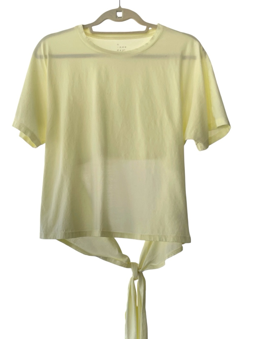 A new day, cotton T-shirt, with cut out back tie detail, size large